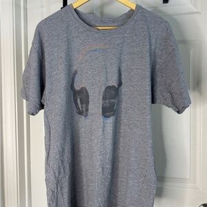 Grey S/S T-Shirt with Headphone Graphic, XL
